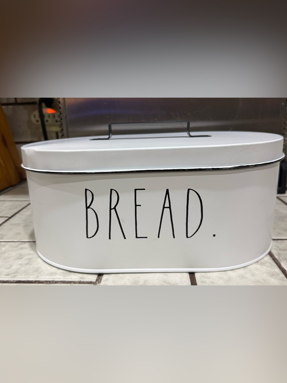 Rae Dunn White Bread Box with Lid and Handle